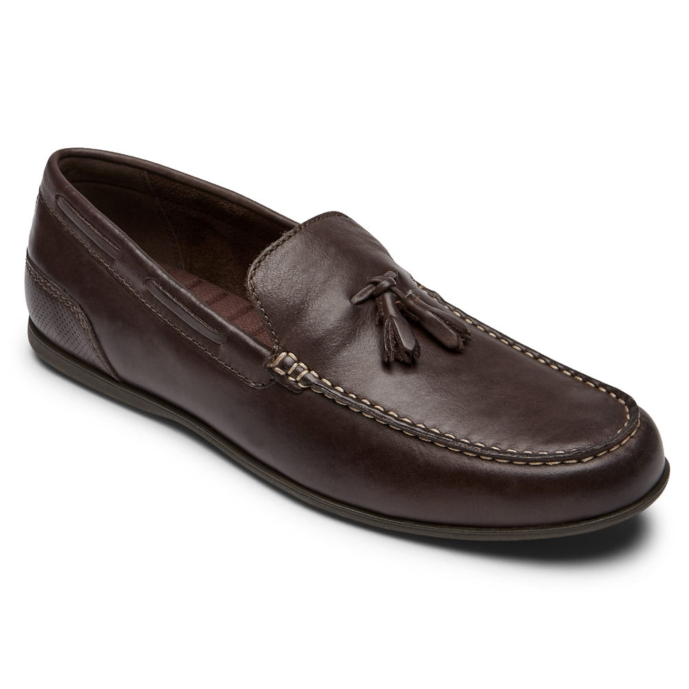 Mocassins Rockport Homem Marrom Escuro - Malcom Tassel - 71530SKLV